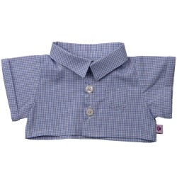 بلوز عروسک چهارخونه آبی روشن