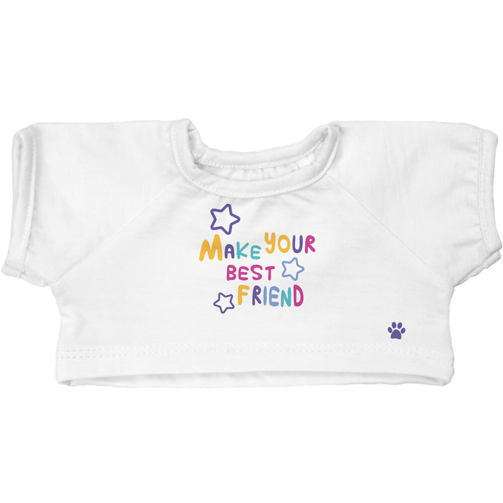 تیشرت سفید مدل MAKE YOUR BEST FRIEND